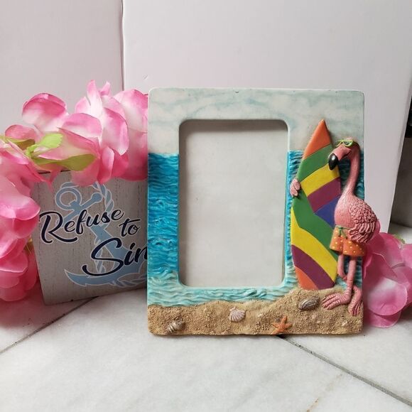 Flamingo ceramic Picture Frame 4x6 - Picture 1 of 13
